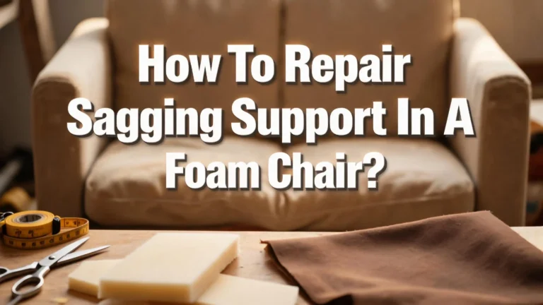 How To Repair Sagging Support In A Foam Chair?