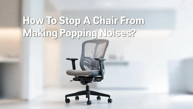How To Stop A Chair From Making Popping Noises?