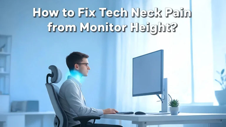 How to Fix Tech Neck Pain from Monitor Height?
