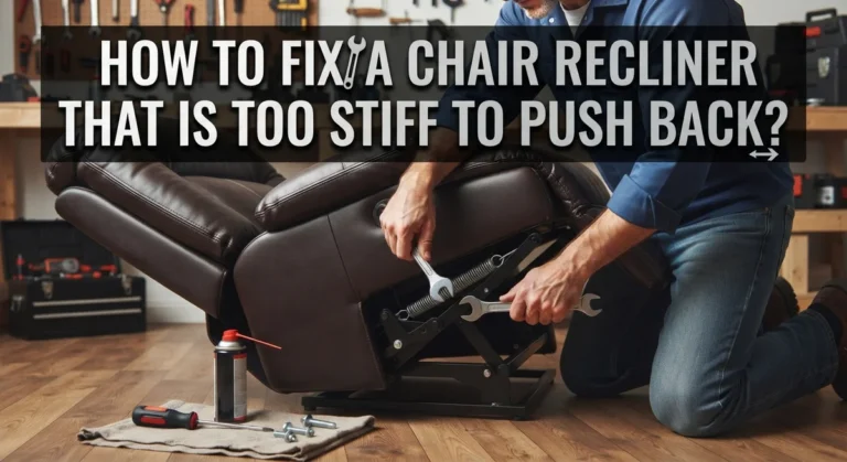 How to Fix a Chair Recliner That Is Too Stiff to Push Back?